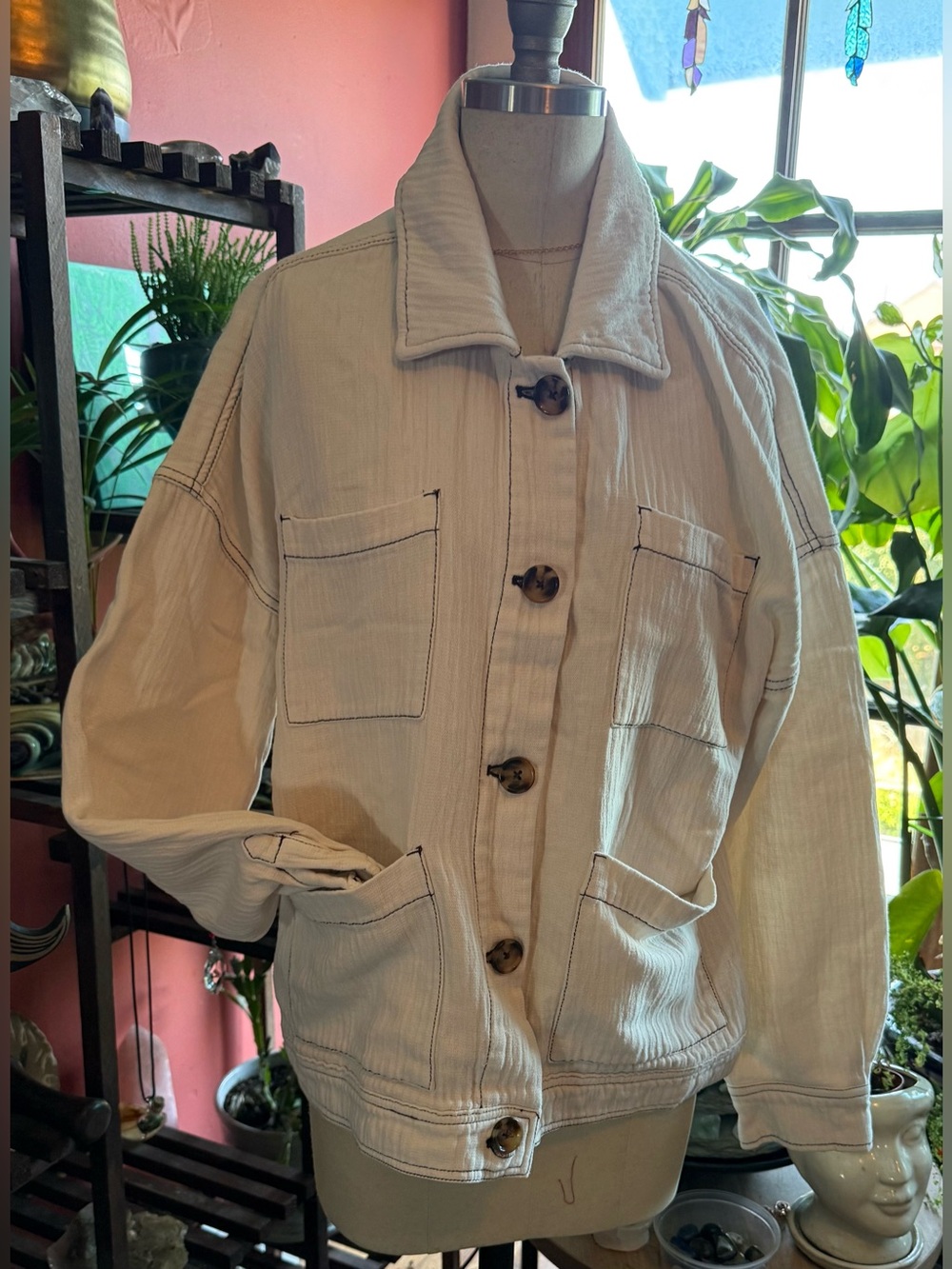 Maurice’s women’s
Cream Button-Front Work Jacket